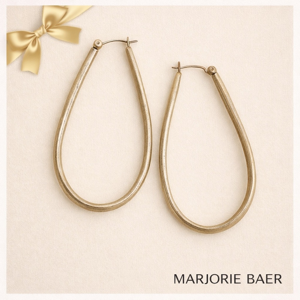 Marjorie Baer Sculptural Silver Hoop Earrings